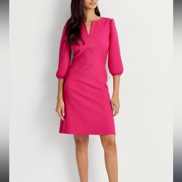 Lauren Ralph Lauren Dresses & Skirts - Lauren Ralph Lauren Jacquard Balloon-Sleeve Dress in Pink